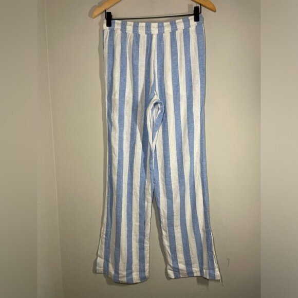 Bella Dahl Side Slit Wide Leg Pant Sky Blue Stripe size XS - Picture 7 of 9